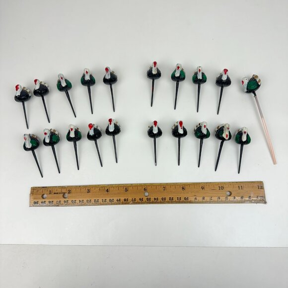 Vintage Thanksgiving Fall Autumn Plastic Turkey Cupcake Cake Toppers Hollow READ - Picture 6 of 15